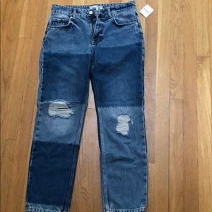 Free people patchwork boyfriend jeans